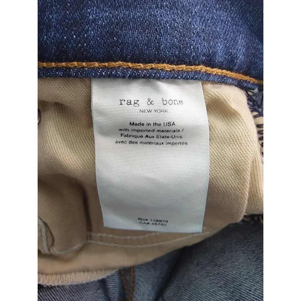 Rag & Bone Jeans Women's Size 29 Dre Slim Boyfriend Mid Rise Raw Hem Stretch_9